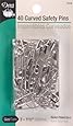 Dritz size 2 Curved Safety Pins are just the right angle for easy penetration of quilt layers with no shifting. Size 2 is recommended for high loft batting. Nickel-plated steel, 40 Ct.