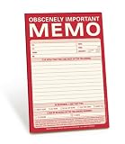 Knock Knock Classic Note Pad: Obscenely Important Memo (Pack of 3)