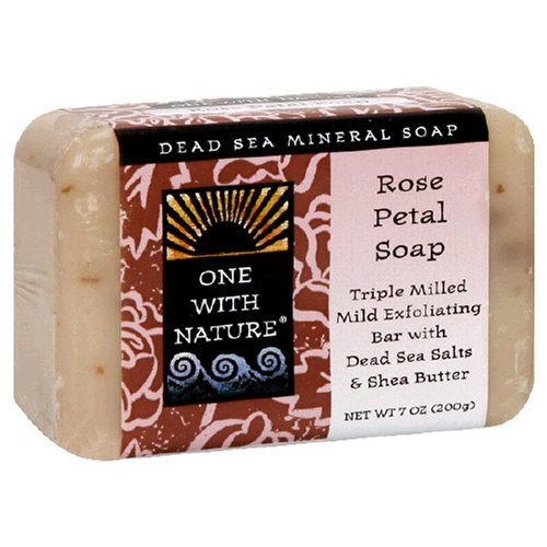 One With Nature Dead Sea Mineral Soap, Rose Petal, 7-Ounces (Pack of 6)