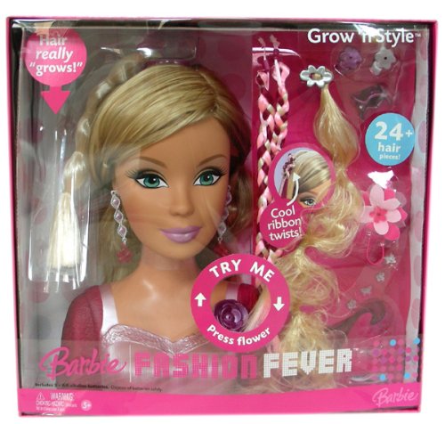 Childrens Toyshop  Toys : Barbie Fashion Fever Grow 'N Style Styling Head - Caucasian