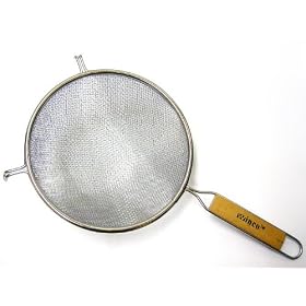 Buy Double Fine Mesh Strainer With Flat Wooden Handle - 8