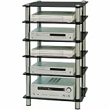 Optimum Prelude OPT-6000SLB 6-Shelf Slimline Hi-fi Stand from Stand & Deliver