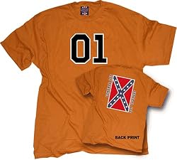 Dukes of Hazzard 01 Rebel Flag T-shirt Orange