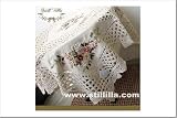 Hand Crochet Lace Silk Ribbon Embroi Table Cloth36