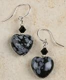 Earrings - Obsidian Heart