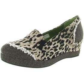 Buy VOLATILE Dorie Animal Ladies Snow Leopard Printed Canvas Casual Slip Ons Wedges Platforms... by Volatile