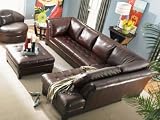 Ancona 100% Full Aniline Leather Sectional Sofa with Chaise