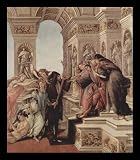 Sandro Botticelli (The libel, detail: Apelles before the ill-advised Judge malignant) Gold Wood-Mounted Art Poster Print - 13