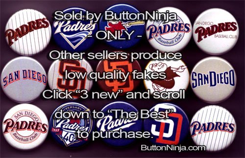 Set of 15 San Diego Padres Pins 1.25