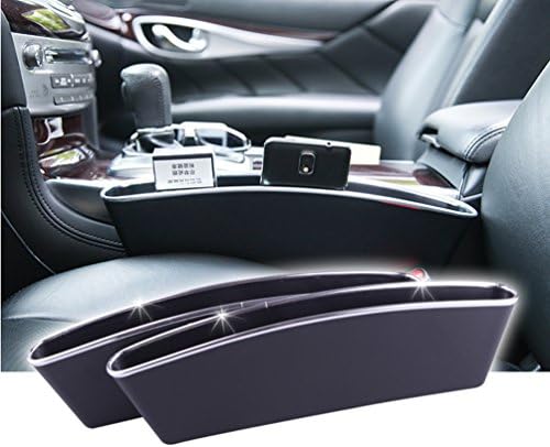 Parkey Car Seat Gap Filler Side Console Slit Caddy Pocket Catcher Storage Organize Box Pack of 2