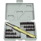 Stalwart 75-9090 Hawk Deluxe Number and Letter Metal Stamping Set, 38-Piece