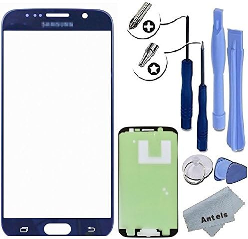 Antels Front Outer Glass Lens Screen Replacement For Samsung Galaxy S6 G920A G920P G920T G920V G920R4 G920F + Tool Kit + Adhesive Tape + Cloth (Blue)