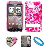 Pink Tropical Flower Durable 2 Piece Protective Crystal Hard Shield Guard C ....