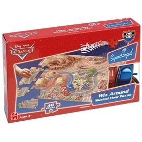 Disney Pixar - Cars Wiz around 48 Piece Musical Floor Jigsaw Puzzle (Incl. Cars Wind Up Figurine and Musical Sound Box)