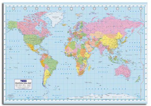 Giant Sized Political World Map Poster Atlas -140 x 100 cms (55 x 40 Inches)