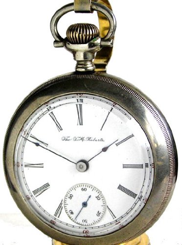#W12A Illinois Train Case Antique Pocket Watch 18 Size 15 Jewels Heavy Nickel Case Ca 1897