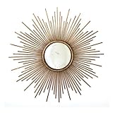 Sunburst Antiqued Gold Wall Mirror