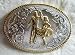 SQUARE DANCING  STERLING SILVER/GOLD PLATED  BELT BUCKLE
