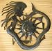 METAL ART MERMAID PLAYING THE TRUMPET WALL DECOR