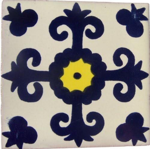 12 Hand Painted Talavera Mexican Tiles 4"x4" Spanish Influence