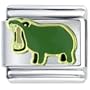 Green Hippo Spring Italian Charms