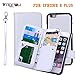 iPhone 6 Plus Case, iPhone 6s Plus Case, TabPow [Wallet Case] 9 Card Holder [Detachable Wallet Folio] PU Leather Flip Case Cover for iPhone 6 Plus/iPhone 6s Plus (5.5 inch), White