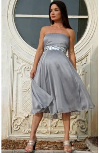 Nicole Maternity Womens Platinum Jewel Dress Gown XL