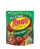 Ragu Fresh & Simple Pasta Sauce, Garden Veggie, 13.5-Ounce Microwavable Pouches (Pack of 6)