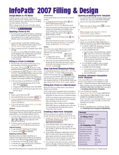 Microsoft InfoPath 2007 Quick Reference Guide on Filling & Design (Cheat Sheet of Instructions, Tips & Shortcuts - Laminated Card)
