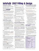 Microsoft InfoPath 2007 Quick Reference on Filling & Design (Cheat Sheet of Instructions, Tips & Shortcuts - Laminated)