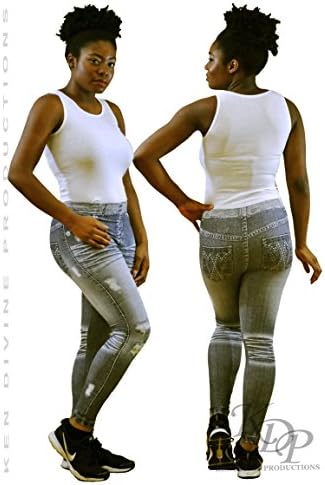 KDP "Blue Ripped-Jeans Looking" Women's Leggings - S/M