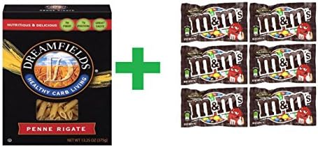 Dreamfields Penne Rigate 13.25 oz (Pack of 11) + (6 Pack of M&amp;M Milk Chocolate 1.69oz)