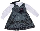 Little Girls' Holiday Black with Velour Jumper and Headband