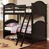 Imports Direct CM-BK616-DR New Cape Code Solid Wood Black Twin Bunk Bed wit ....