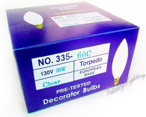 European Base 60W Chandelier Light Bulb E14 Decorative Lamp 130V (25/pack)