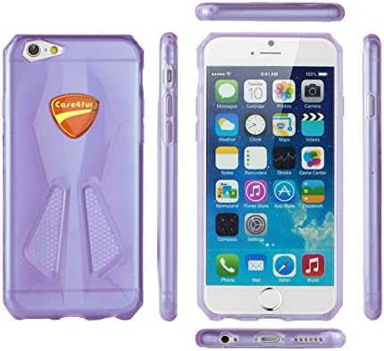 iPhone 6 Case, Case4fun iPhone 6 (4.7) [SportsCar Series] Slim Fit Case [Shock Absorbent] Soft TPU Silicone Cover for iPhone 6 (4.7) - Purple