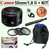 Zoom Produkt-Bild: Canon EF 50mm f/1.8 II Kamera Objektiv + Accessory Kit mit 5 Jahre Extended Garantiekarte