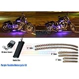 6pc Purple LED Flexible Motorcycle Lights Kit by LedGlow