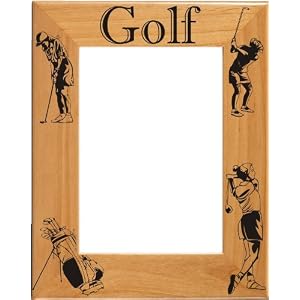 Laser Engraved Wood Female Golf Picture / Photo Frame Laser Engraved Wood Female Golf Picture / Photo Frame