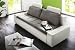 Schlafsofa Traumland Weiss Grau Napalon Leder Strukturstoff Couch