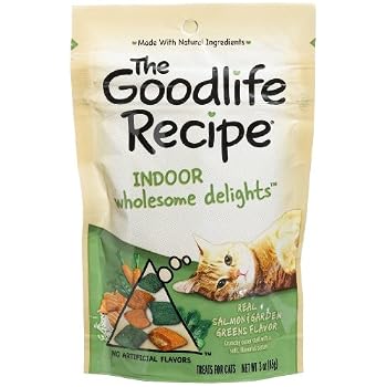 Set A Shopping Price Drop Alert For The Goodlife Recipe Indoor Wholesome Deligts Salmon & Garden Greens Flavor Treats for Cats, 3-Ounce Pouches (Pack of 12)