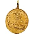 14K Yellow Gold St. Gertrude Medal - 31.00x26.50mm