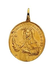 14K Yellow Gold St. Gertrude Medal - 31.00x26.50mm -- LIFETIME WARRANTY