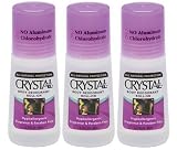 Crystal Body 30063 Crystal Body Deodorant, 2.25-Ounce Roll-Ons in 3-Count Packages (Pack of 2)