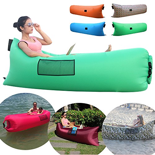 CoCoMall Inflatable Lounge Bag Hammock Air Sofa and Pool Float Ships Fast Lazy bag Ideal for Indoor or Outdoor Hangout or Lounger for Camping Picnics & Music Festivals