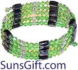 Magnetic Hematite Bracelet Necklace Crystals Green 32'