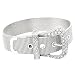 Tressa Sterling Silver .925 Hypoallergenic Nickel Free Colorless White Cubic Zirconia Belt Buckle Bracelet