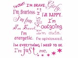 I Am Just Me Girls Inspirational Vinyl Wall Decal