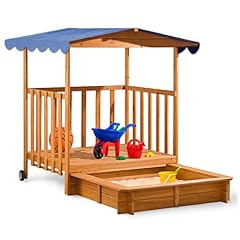 Holz Sandkasten mit �berdachter Spielveranda