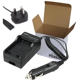 PicknBuy BCF10E Charger for Panasonic DMW-BCF10, DMWBCF10E, CGA-S009, CGA-S009E Battery replace for Panasonic Lumix DMC-FS6, DMC-FS11, DMC-FS25, DMC-FS42, DMC-FX40, DMC-FX65, DMC-FX550, MC-TS1, DMC-FT1, DMC-F2, DMC-FH1, DMC-FH22, DMC-FP8, DMC-FS7, DMC-FS12, DMC-FS30, DMC-FS62, DMC-FX48, DMC-FX66, DMC-FX580, DMC-TS2, DMC-FT2, DMC-F3, DMC-FH3, DMC-FS10, DMC-FS15, DMC-FS33, DMC-FS4, DMC-FX60, DMC-FX68, DMC-FH20 with Car adapter and UK power cord